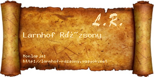 Larnhof Rázsony névjegykártya